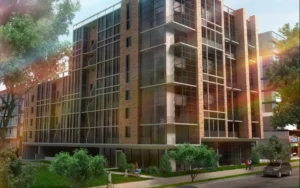 Fachada de proyecto de apartamentos No VIS en Cajicá